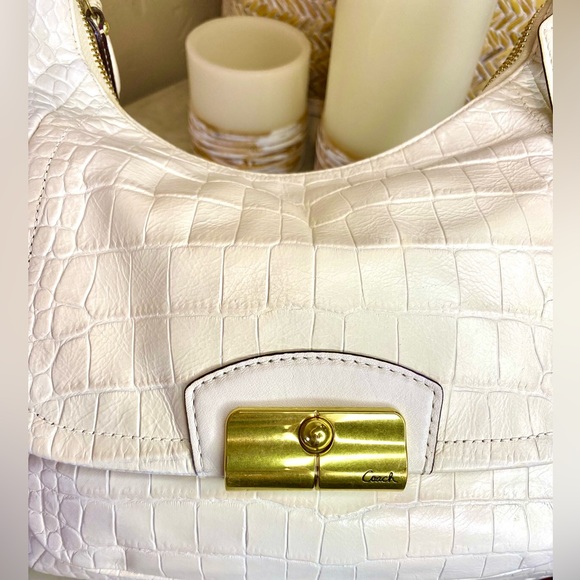 COACH Kristin Croc Embossed Leather Hobo - Picture 5 of 15